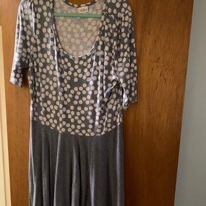 Lularoe Grey Polka Dot Nicole Dress